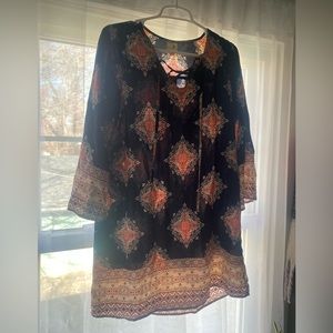 Patterned Satin Dress